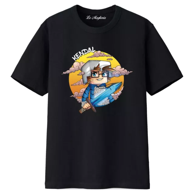 Maglietta t-shirt di KENDAL youtuber bianca o nera bambino bambina ragazzi unisx