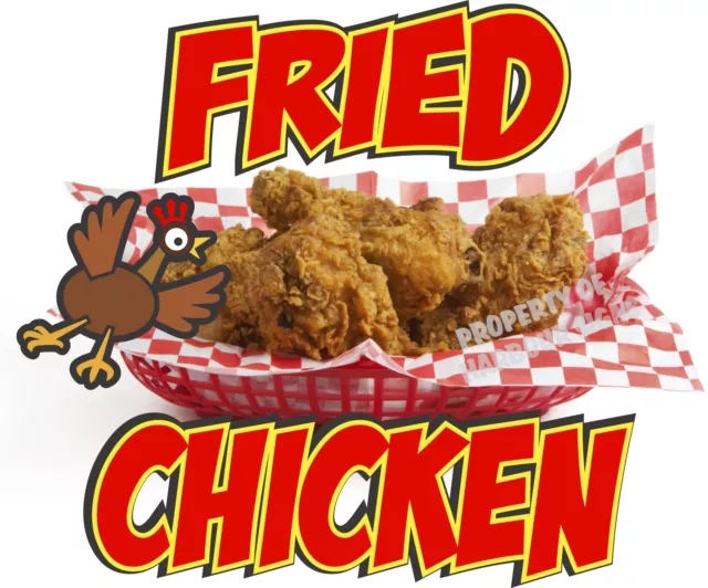 Fried Chicken Concession Food Truck Decal 12" Vinyl Restaurant Menu Sign Sticker