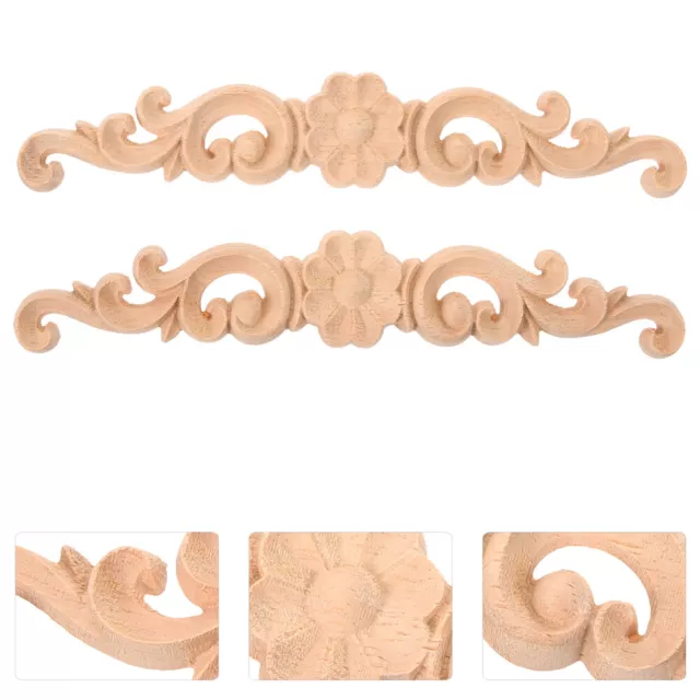 6 apliques decorativos y onlay tallados en madera