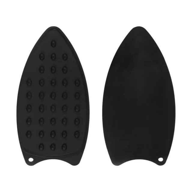 2pcs Silicone Iron Rest Pad Hot Resistant Mat Iron Rest Plate Black