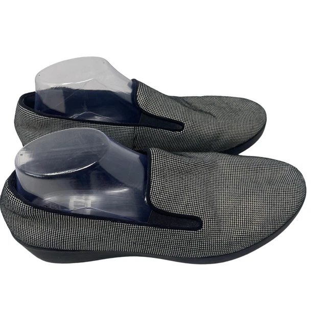 FitFlop Superskate Black Silver Slip On Loafers Comfort Shoes Womens 10