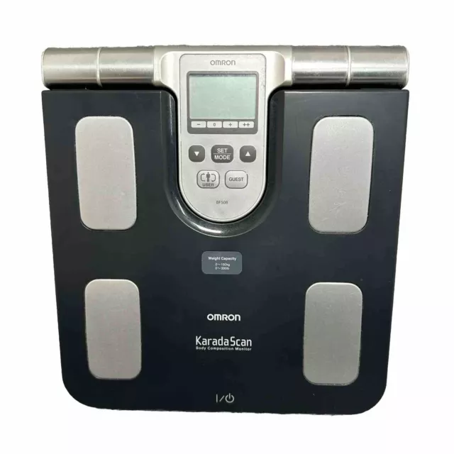 Omron BF508 Body Composition & Fat Monitor Scale Tested Working Black & Silver