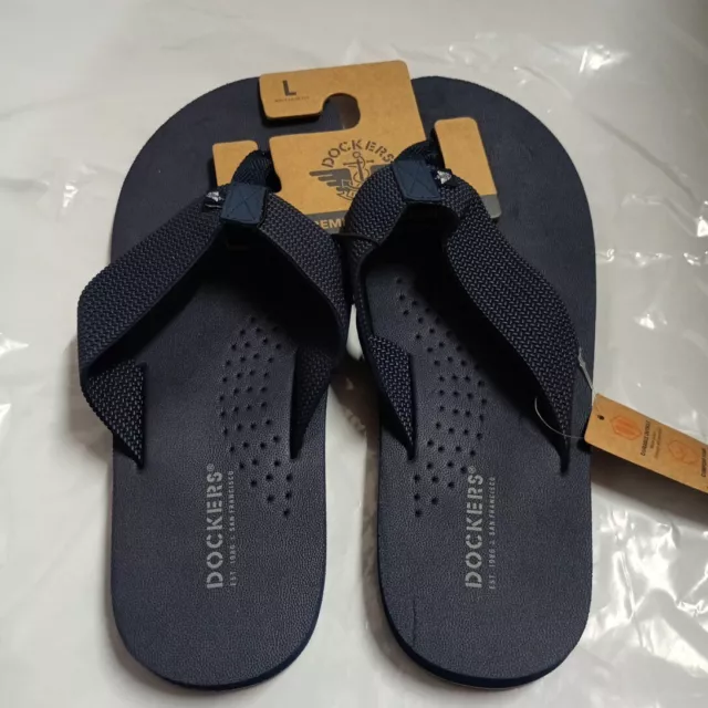 Dockers Thong Sandals Men's Size 9.5-10.5 Blue Comfort Foam Arch Support Durable
