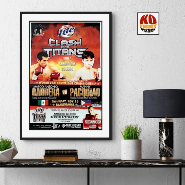 MARCO ANTONIO BARRERA vs. MANNY PACQUIAO (1) : Original Onsite Boxing Poster 10D