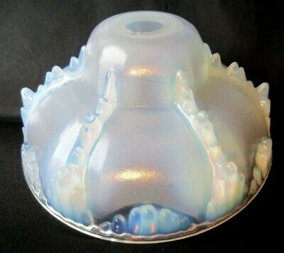 French lamp shade Art Deco, opalescent glass cup for lamp, stalactites EZAN