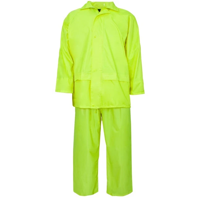 Erwachsene Overall Regenanzug Jacke & Hose wasserdicht Set Herren PVC Regenmantel NEU
