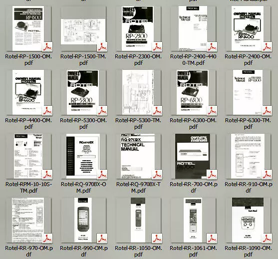 Rotel Service Handbücher Betriebshandbücher riesige Mega Sammlung PDF DVD **schön** 3