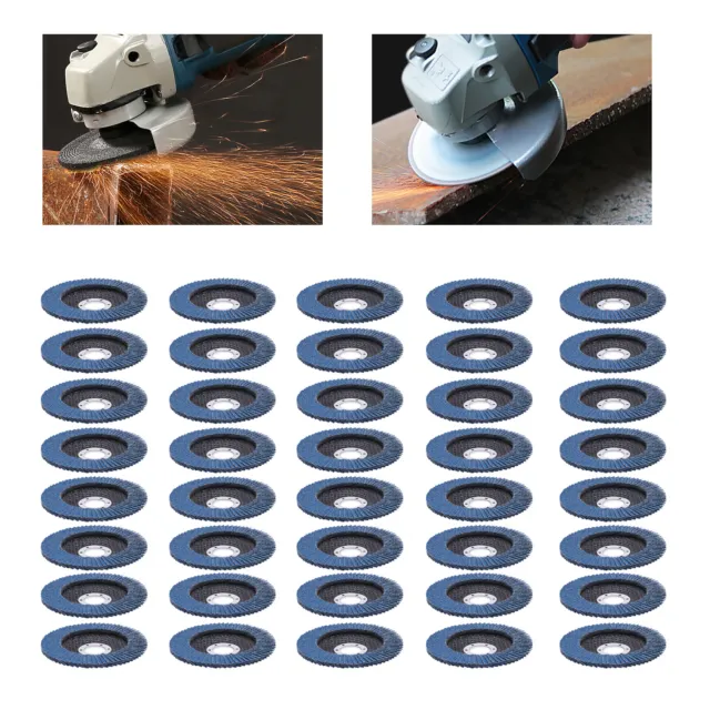 40 PCS Premium Zirconia Flap Disc Sanding Grinding 4.5" 40 Grit Industrial Grade