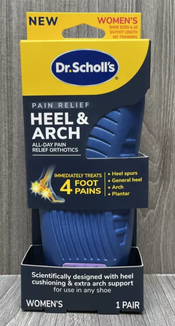 Dr. Scholl's Heel & Arch 4 Foot Pains Relief 1 Pair Women's Size 6-10