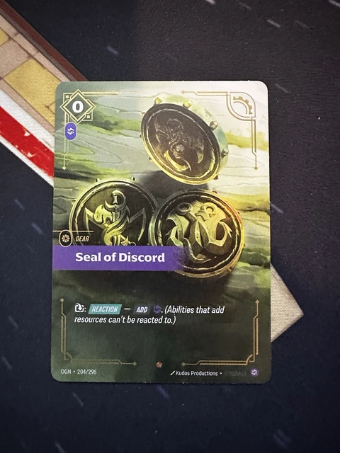 Red Seals Riftbound SEAL OF DISCORD 204/298 Origins Riftbound League Of Legends £18.23 ...
