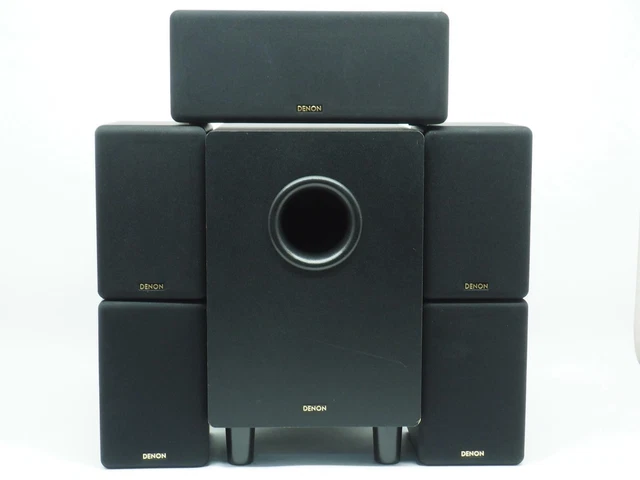 DENON DSW-37 POWERED Subwoofer *w/5 Surround Speakers* Tested 