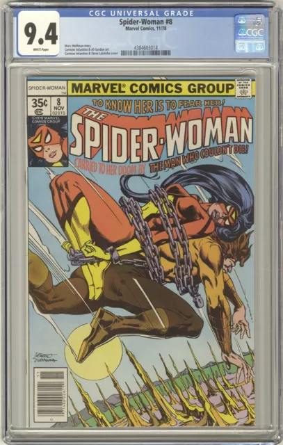 Spider-Woman #8 CGC 9.4 HIGH GRADE Marvel Comic Marv Wolfman Story Bronze 35¢