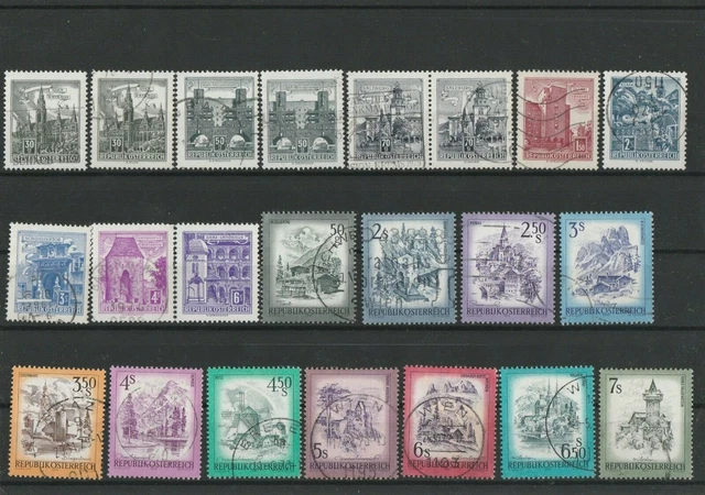Wertvolles Lot Österreich postfrische + gestempelte Marken 22 Werte 70er Jahre