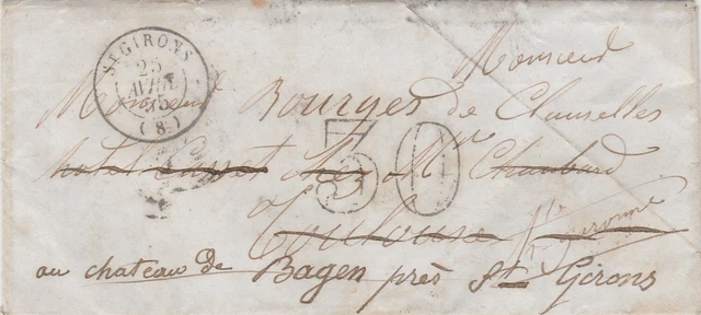 Brief Mit Siegel Mwst 30 D'Antraigues Der 26 November 1856 IN