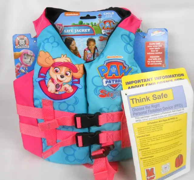 SwimWays Nickelodeon Paw Patrol Skye Life Jacket Vest Sea Patrol Child 30-50 lb