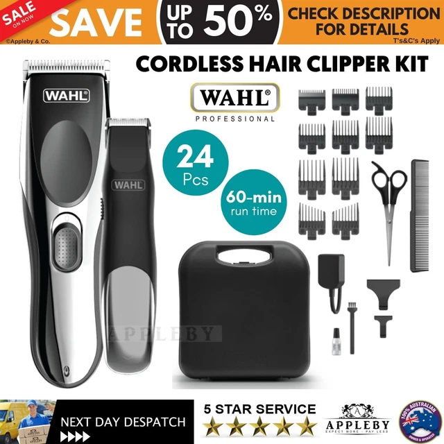 Wahl Cordless Rechargeable Hair Clipper Shaver Trimmer Grooming Clippers Set