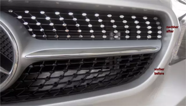 Diamantgrill Folie Chrom-Optik passt für Kühlergrill Mercedes CLA W117 bis 3/19