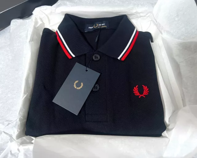 FRED PERRY  My First Fred Perry Baby Polo Shirt Twin Tipped  6-12 Months