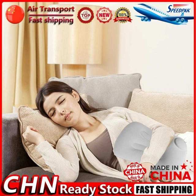 U Shaped Travel Pillow Air Inflatable Airplane Sleeping Neck Cushion (Grey) Fr