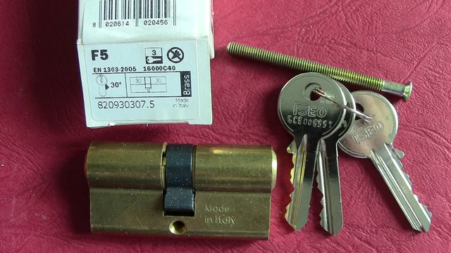 Cylindre De Porte Européen Double Serrure 70mm (30/10/30) Avec 7 Clés - Neuf - Marque Uxcell - Sécurité