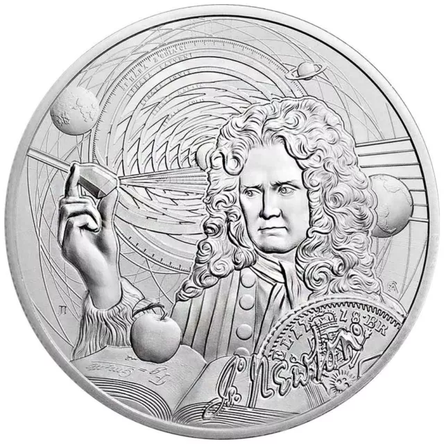 Iconos inspiradores Isaac Newton Niue 2022 1 oz en cápsula