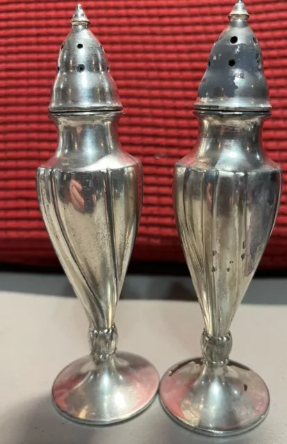 Vintage La France Reg #616 Silver Plate Salt & Pepper Set 5.5" Tall