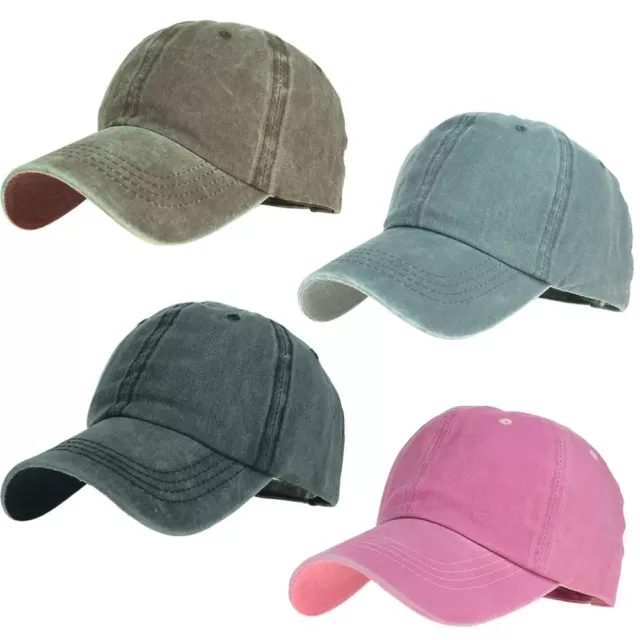 Washed Cotton Ponytail Visor Cap Hollow Out Ponytail Trucker Caps  Unisex