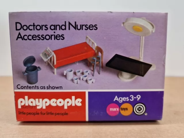 Vintage 1745 Ärzte Krankenschwester Zubehör Set Marx Playpeople versiegelt AB LAGER!