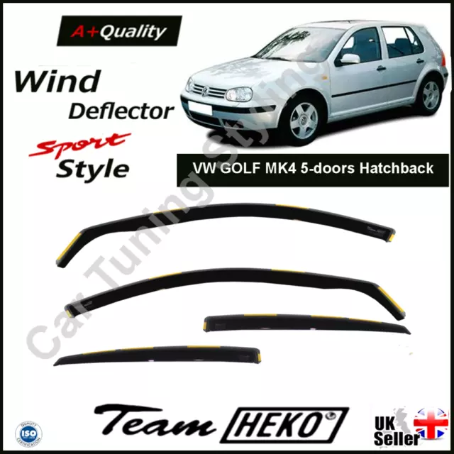 VW GOLF MK4 5-doors 1997-2004 4-pc Wind Deflectors HEKO Tinted