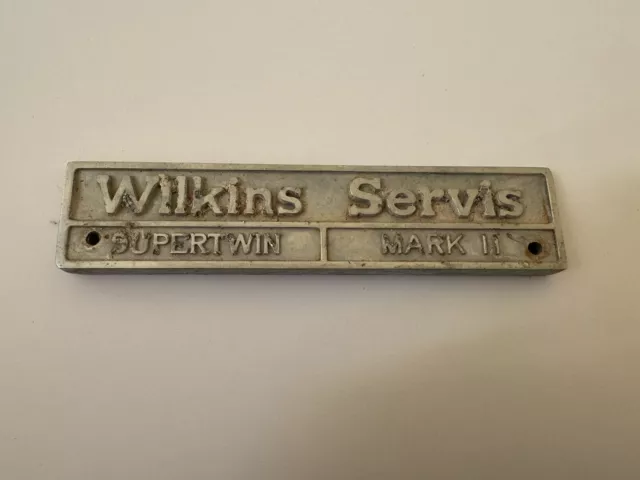 Vintage WILKINS SERVIS Supertwin Mark 2 Washing Machine Front Badge