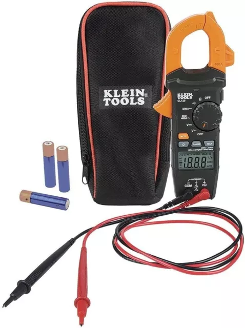 Klein Tools CL120 Digital Clamp Meter Auto-Ranging 400 Amp Voltage Tester BoxW