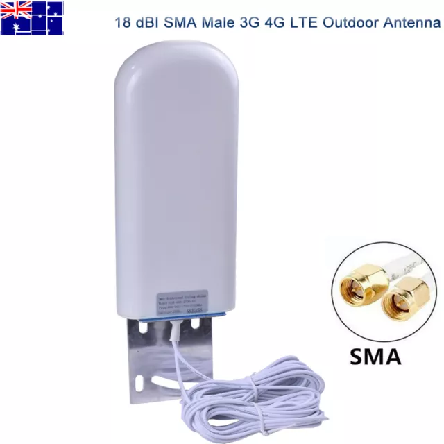 18Dbi SMA Male 3G 4G LTE Signal Booster Outdoor Antenna Fixed Bracket WallMount