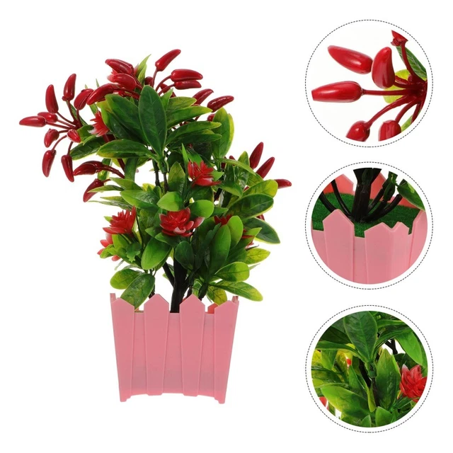 Artificial Green Plants Simulated Chili Ornament Plants Decor Fruit Tree