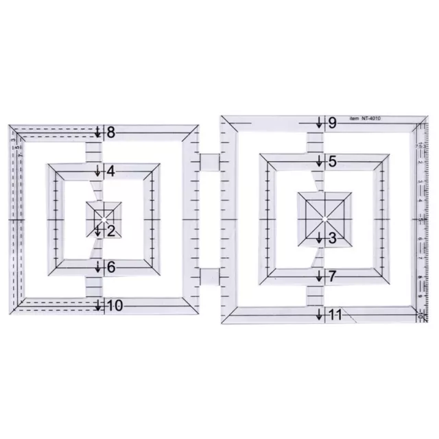 Regla de coser versátil con escala transparente para costura y piezas de precisión