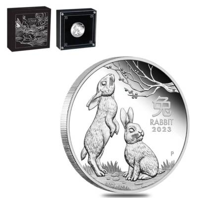 2023 YEAR OF the Rabbit 1/2 oz proof silver coin Australia PERTH MINT