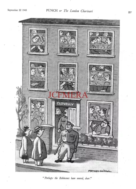 WW2 House Requisitions "Have the Robinsons Moved?" 1942 Punch Cartoon700/12