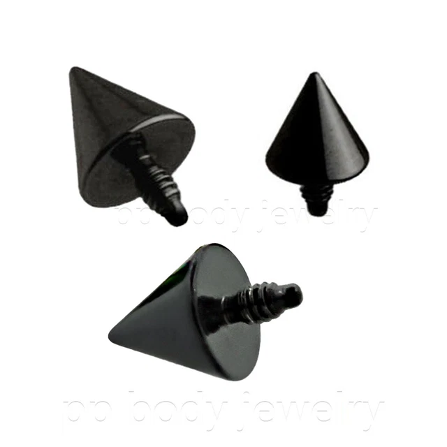Prong Black CZ Stainless Steel Internally Threaded Top