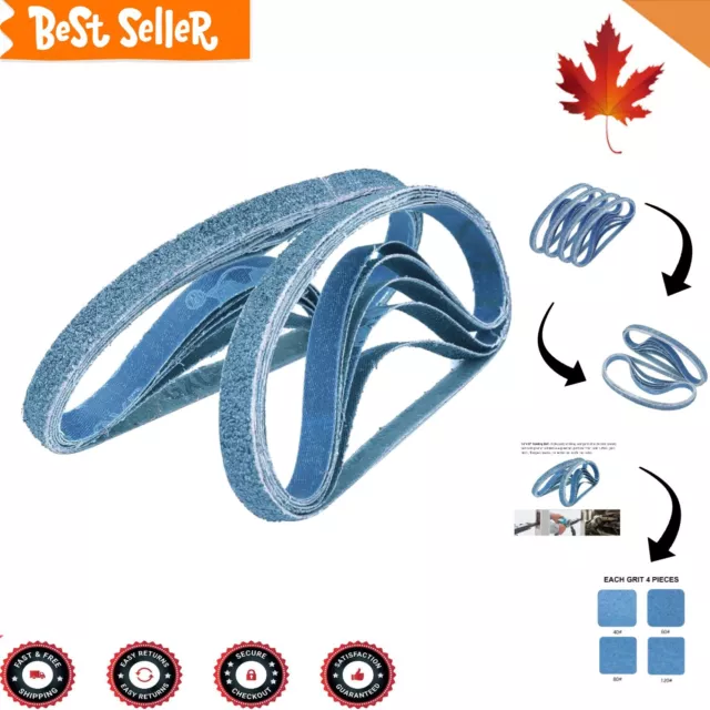 Blue Sanding Belts - 1/2"x18" - 16 Pack - 40/60/80/120 Grits - Woodworking, M...