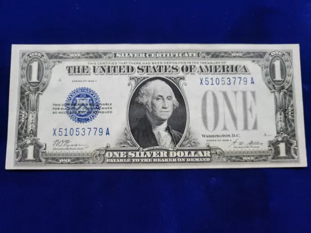 🌟 1928-A $1 Silver Certificate FR#1601 X-A Block Blue Seal Note AU-UNC