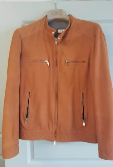Brunello Cucinelli Suede Leather Motorcycle Jacket - XXL/54EU cognac Reg. $5995! Brunello Cucinelli Suede Leather Motorcycle Jacket - XXL/54EU cognac Reg. $5995!