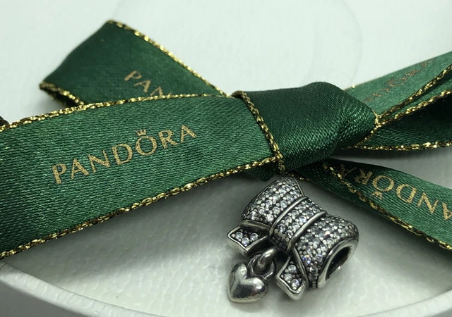 PANDORA HEART AND Bow Charm 791776CZ Authentic Ale 925 Retired Cz