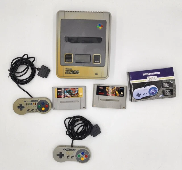 Nintendo SNES Console - sans Câbles - 3 Manettes - 2 Jeux - Fonctionne