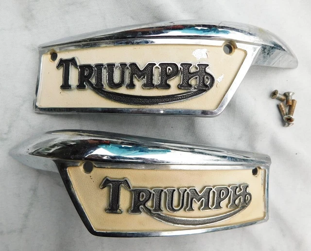 TRIUMPH MOTORCYCLE GAS Petrol Tank Badges 1969 On Bonneville Tr6 T140