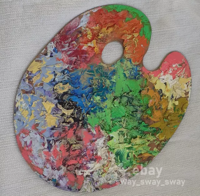 ARTIST'S PAINTING PALETTE- USED,  oil paint, wooden../Ly/