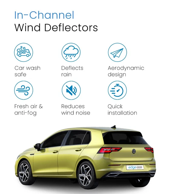EdgeVisors Tinted Wind Deflectors For Audi A1 MK2 5-Door (2018+) – 4pc Kit, Acrylic, Gloss Finish