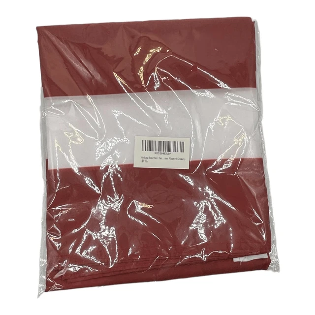 Red & White Striped flag with grommets - brand new - Geskang Basketball