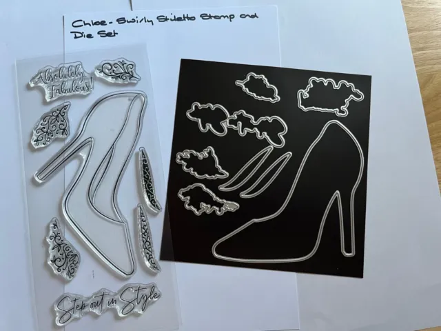 Chloe's Swirly Stiletto Stamp and Die Set - Unused