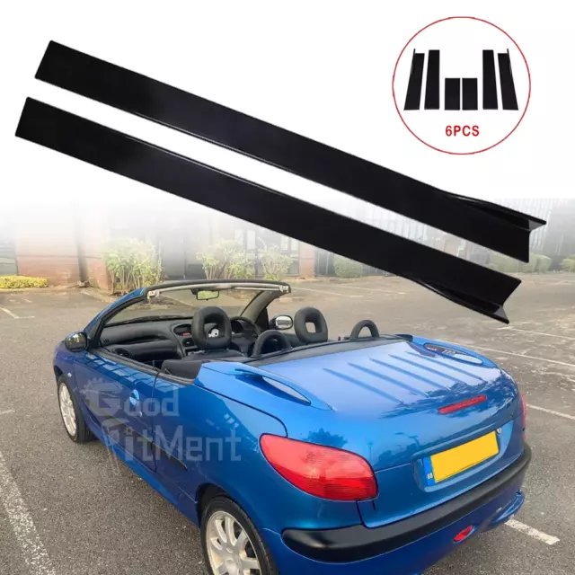 78,7" Seitenschweller Sideskirts Schwarz Splitter Für Peugeot 206 207 307 308