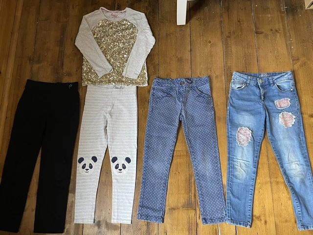 Girls Trouser Bundle Leggings Jeans & Sequin Top 7-8 Years Next Boden George
