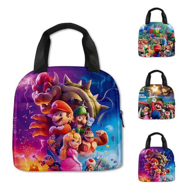 Super Mario Bros cartone animato isolamento termico borsa pranzo ufficio picnic portatile nuovo